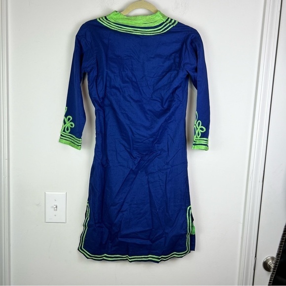 Gretchen Scott Dress womens XS Navy and Kelly Green Trim Tunic Dress - Picture 10 of 10